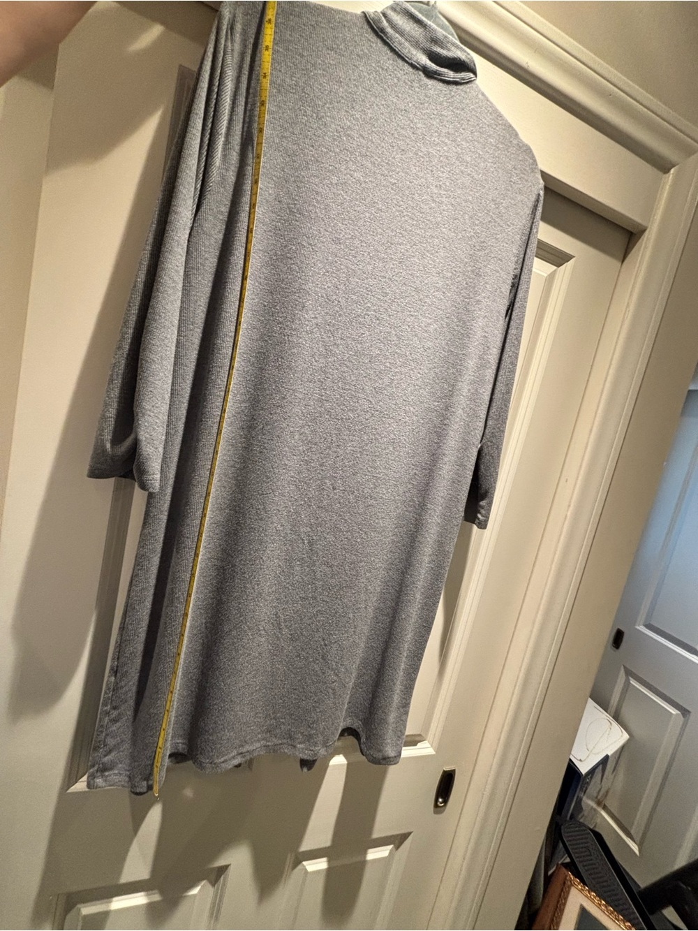 Soma Ribbed Gray Open-Front Cardigan - Picture 7 of 10